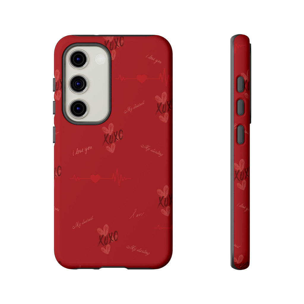 Red Heart Pattern Phone Case