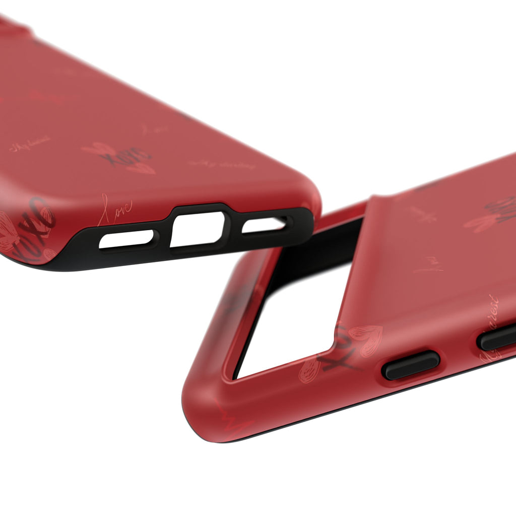 Red Heart Pattern Phone Case
