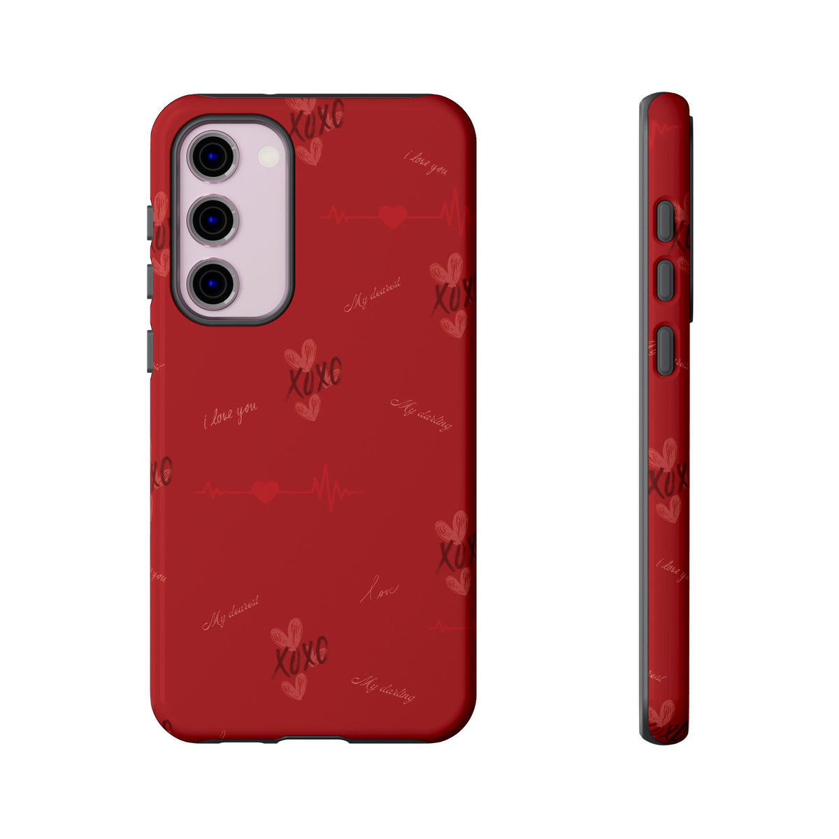 Red Heart Pattern Phone Case
