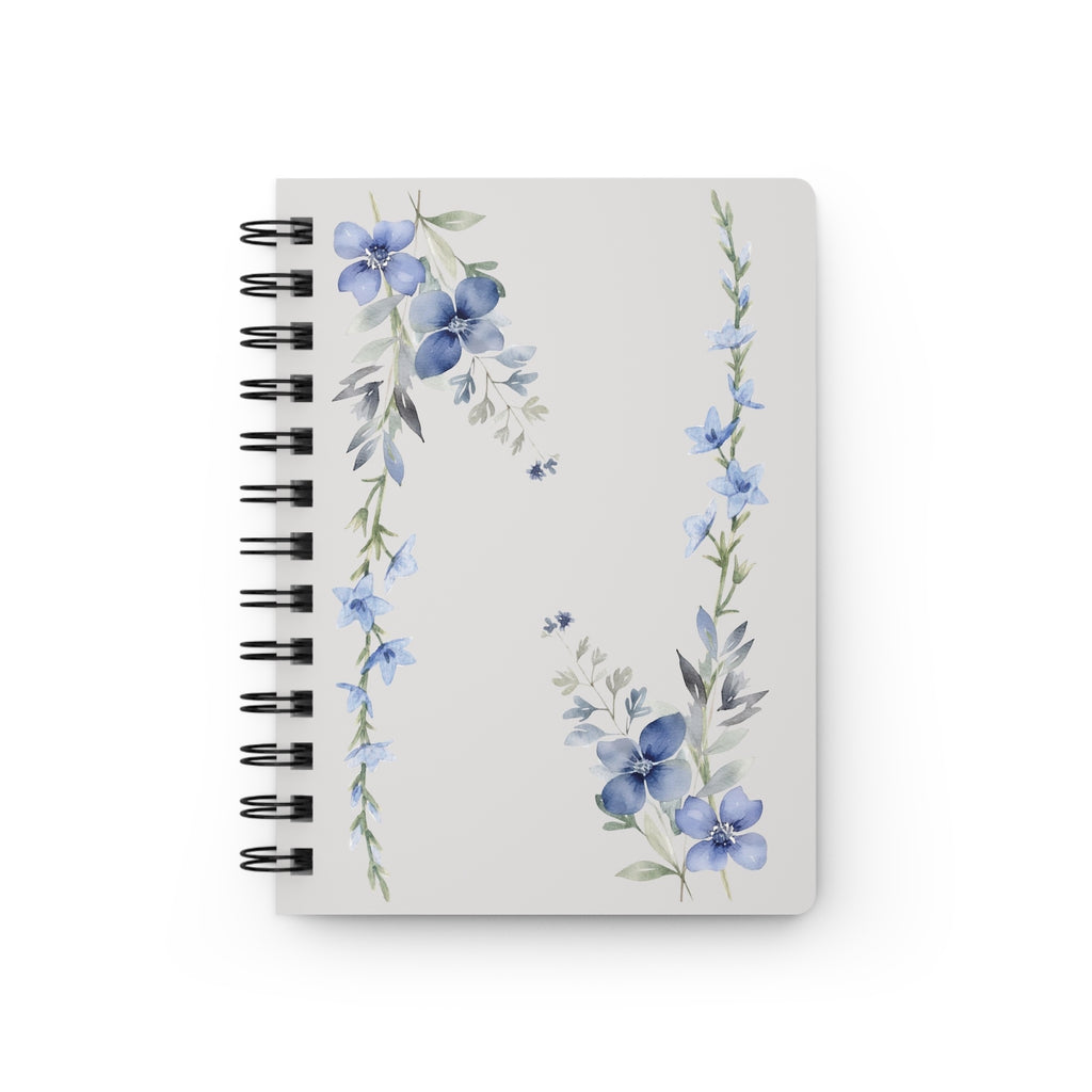 Petal Wash Blue Floral Spiral Journal