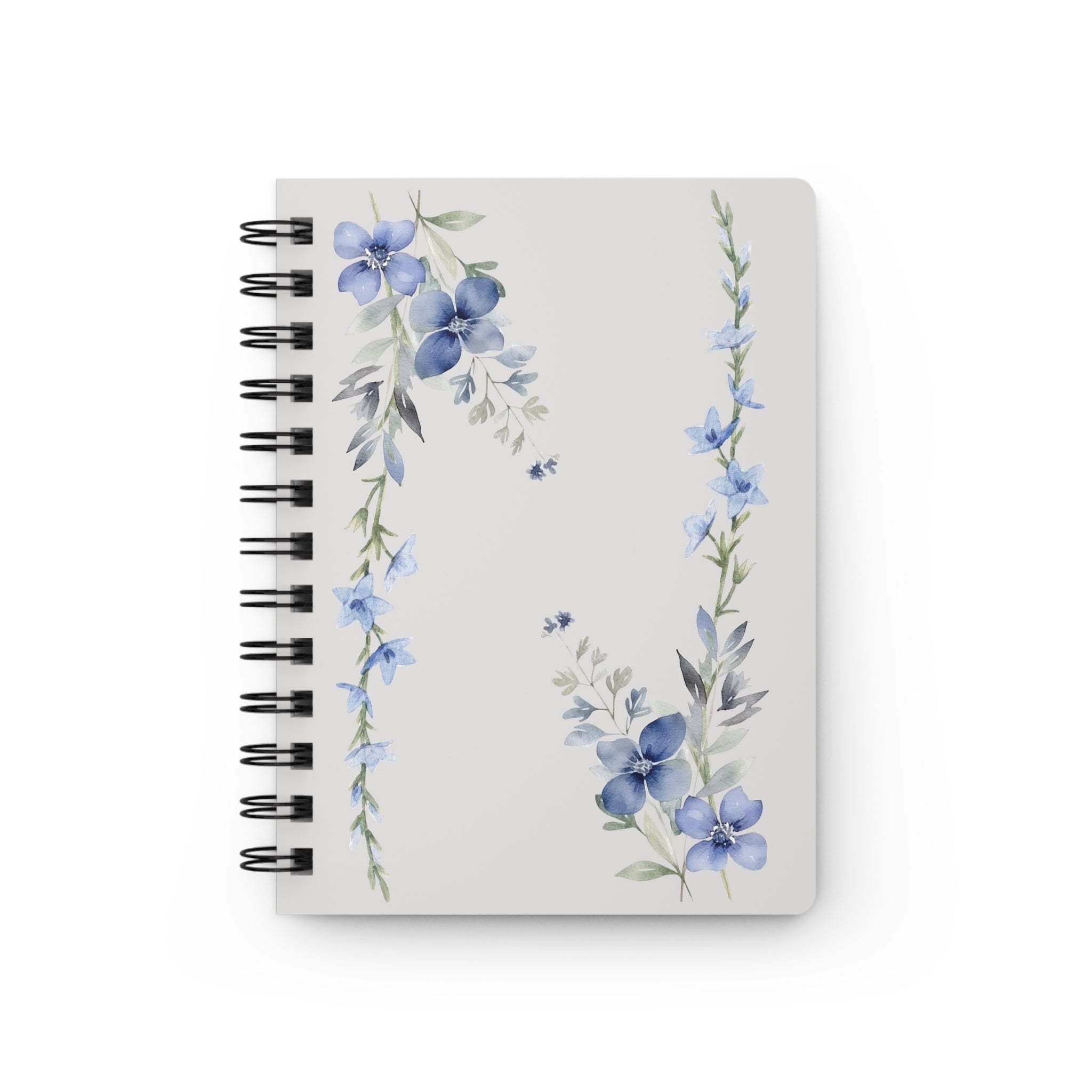 Petal Wash Blue Floral Spiral Journal