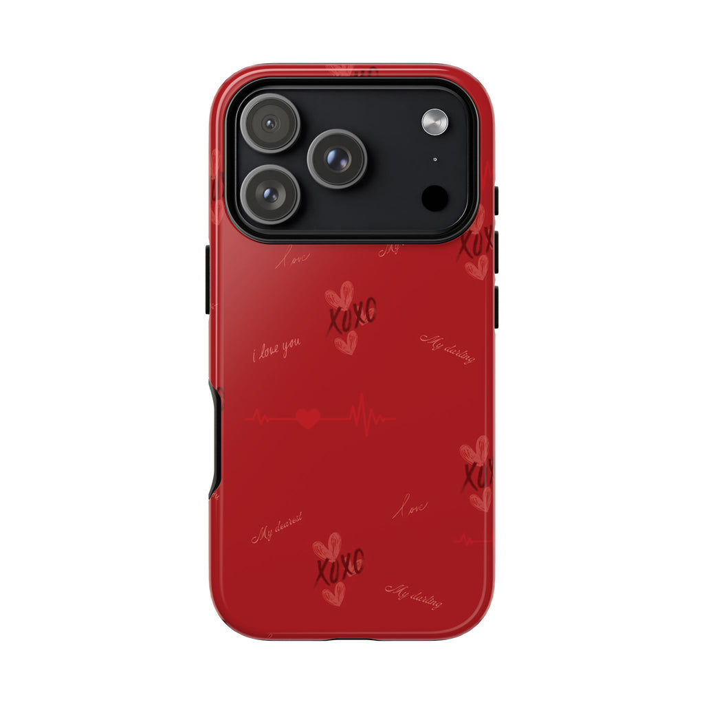 Red Heart Pattern Phone Case