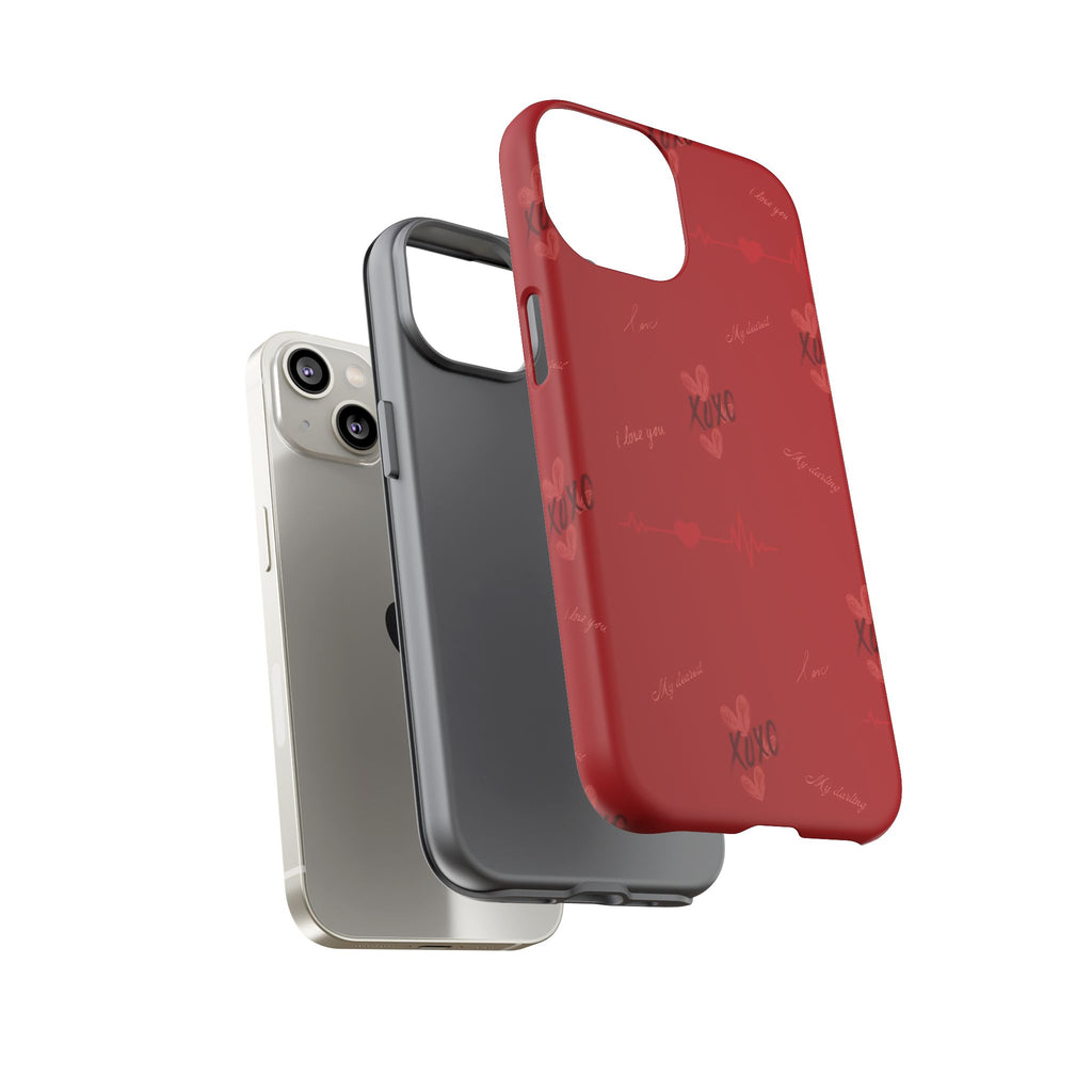 Red Heart Pattern Phone Case