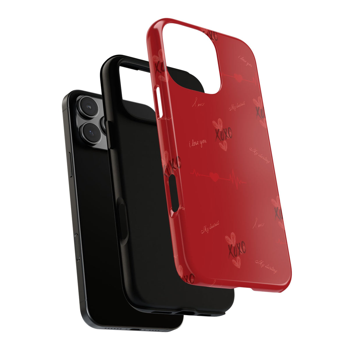 Red Heart Pattern Phone Case