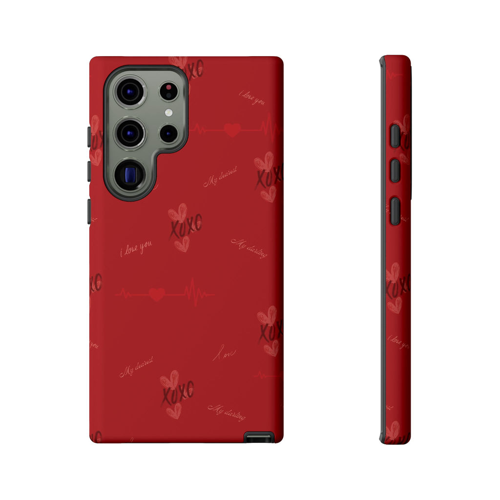Red Heart Pattern Phone Case