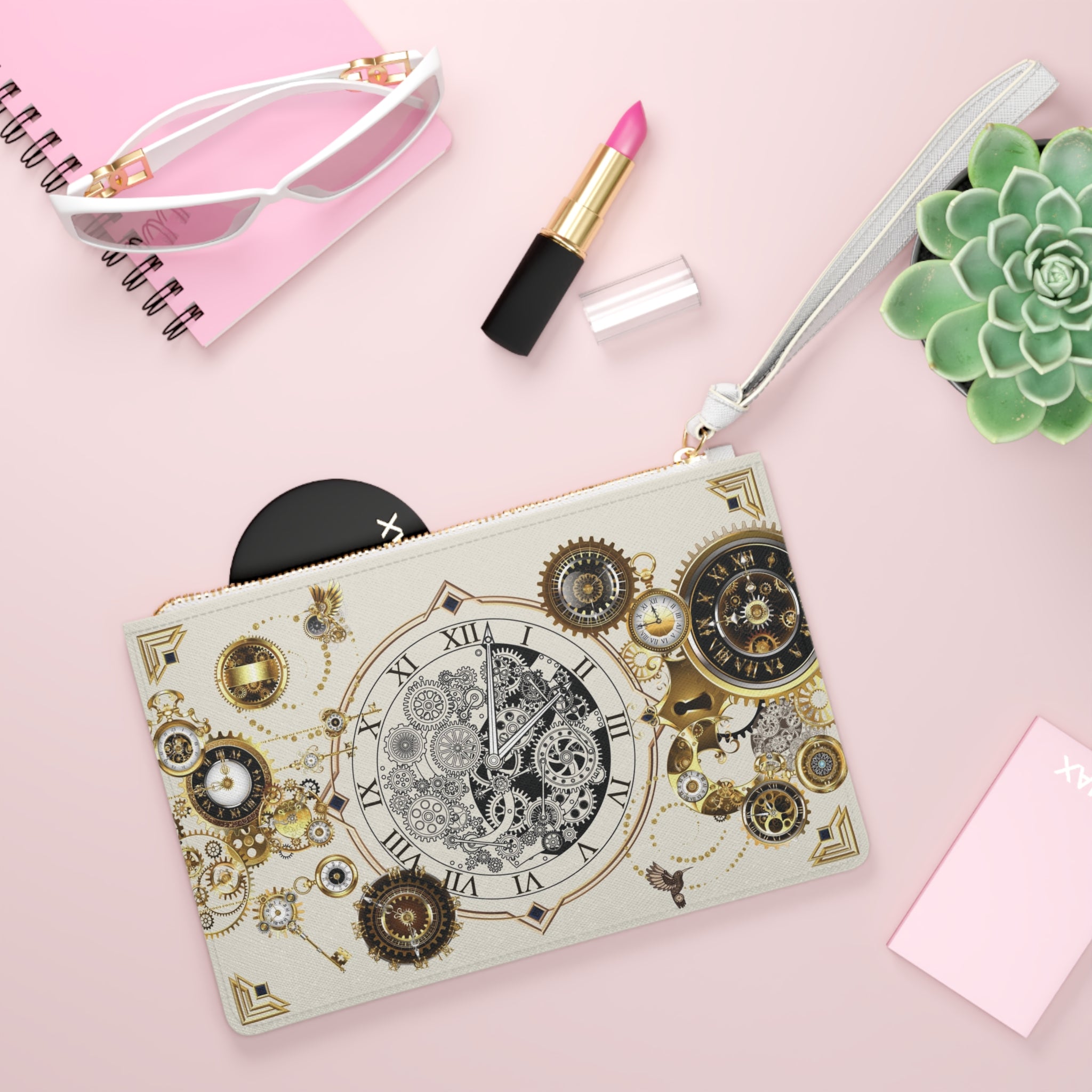 Wristlet Bag — Steampunk Gear Clock