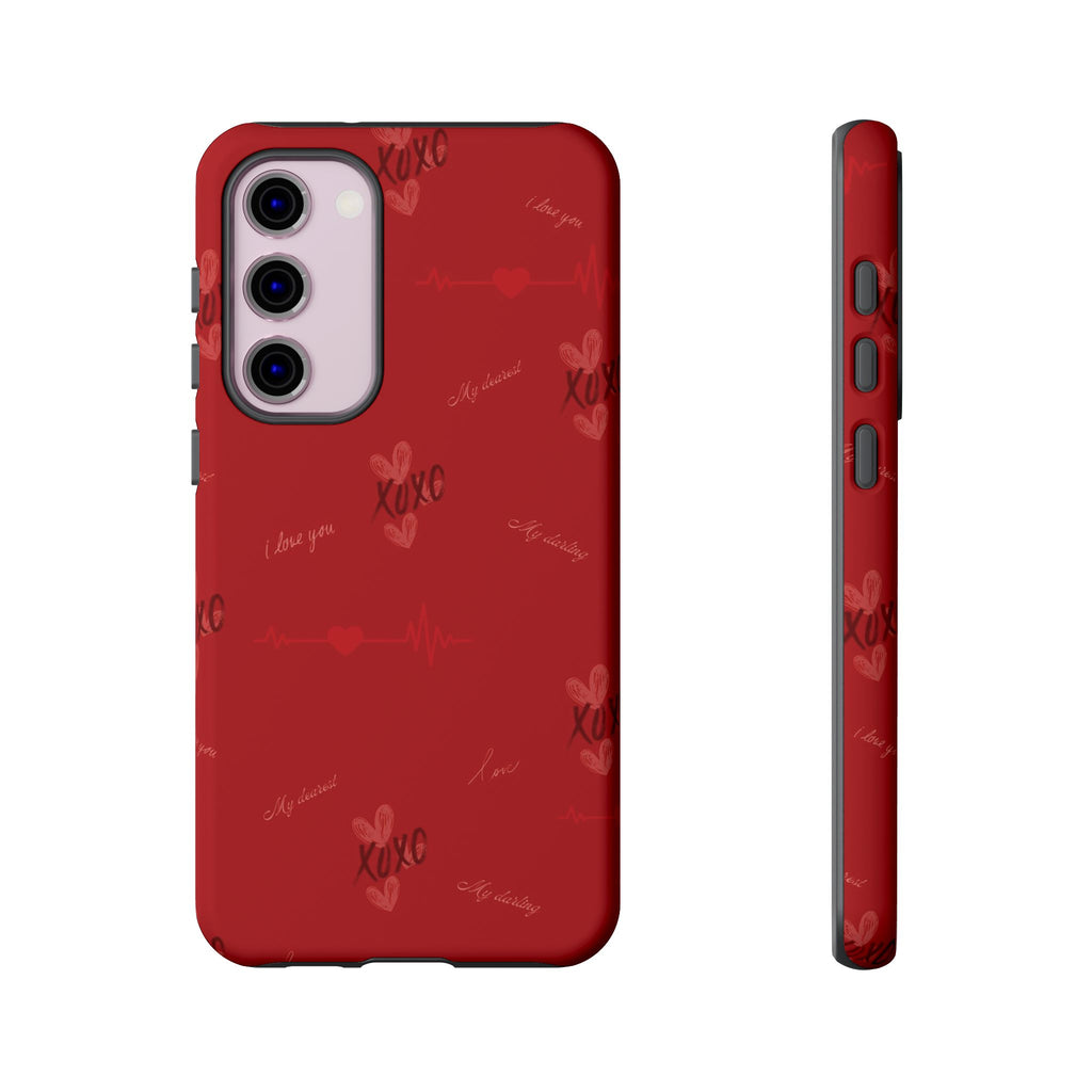 Red Heart Pattern Phone Case
