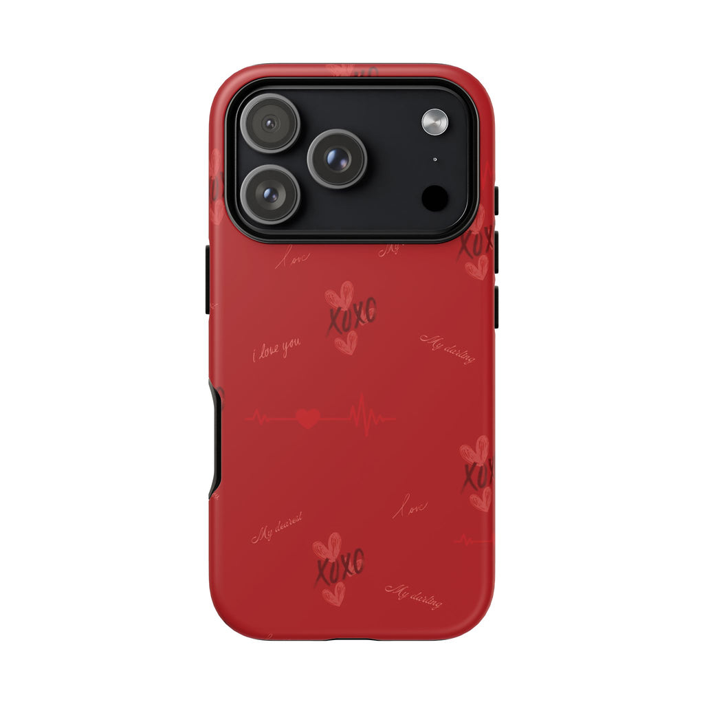 Red Heart Pattern Phone Case