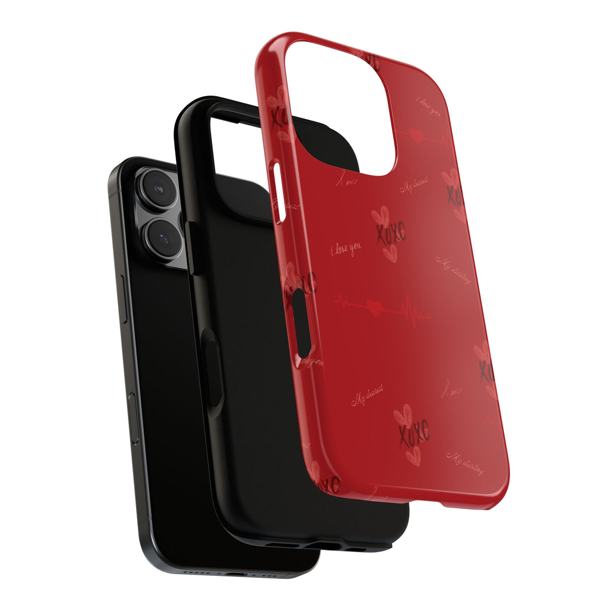 Red Heart Pattern Phone Case