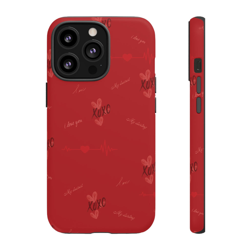 Red Heart Pattern Phone Case