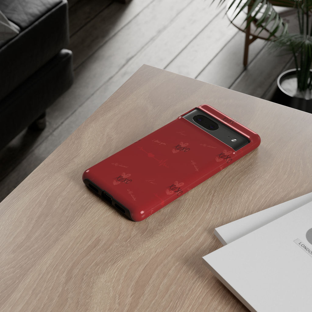 Red Heart Pattern Phone Case