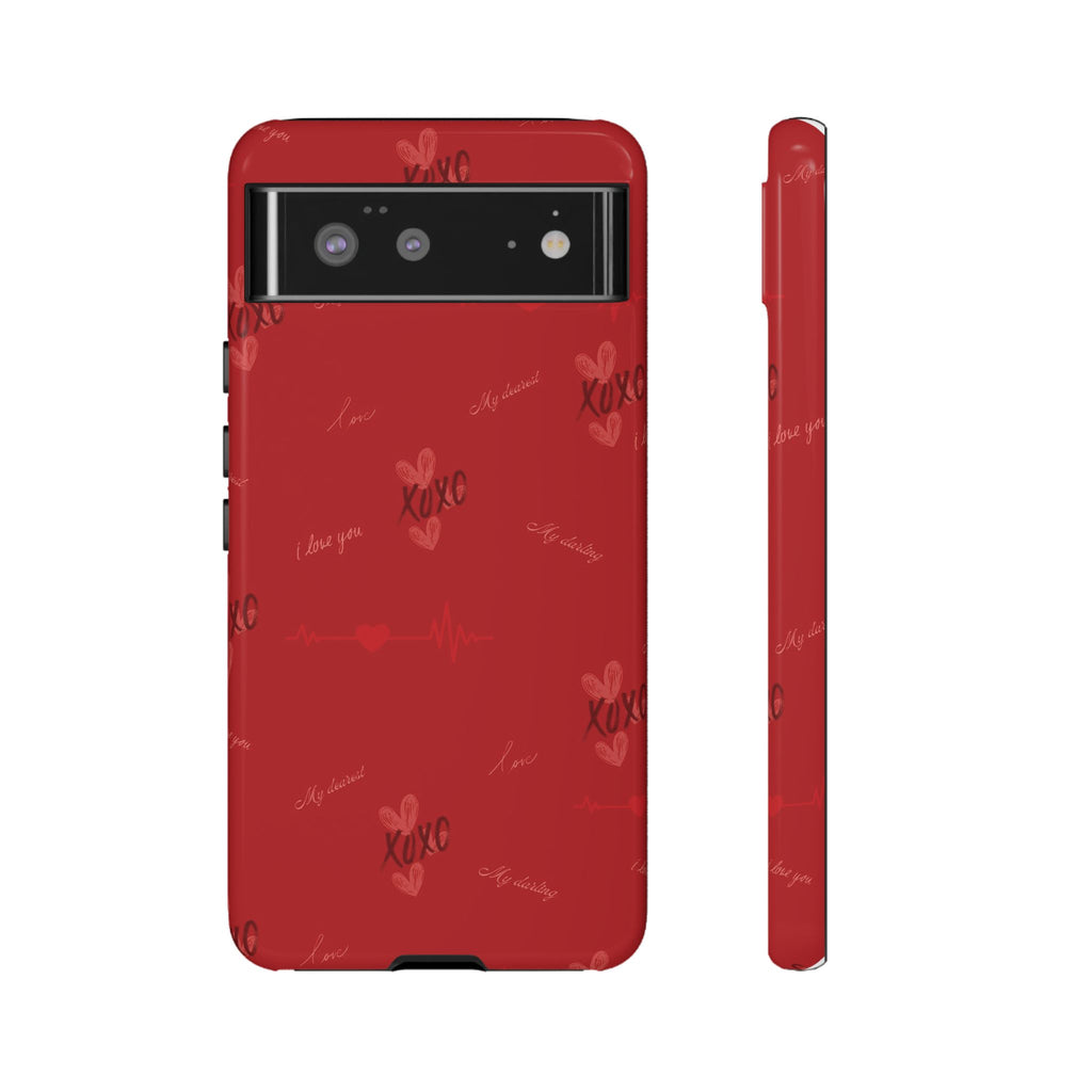 Red Heart Pattern Phone Case