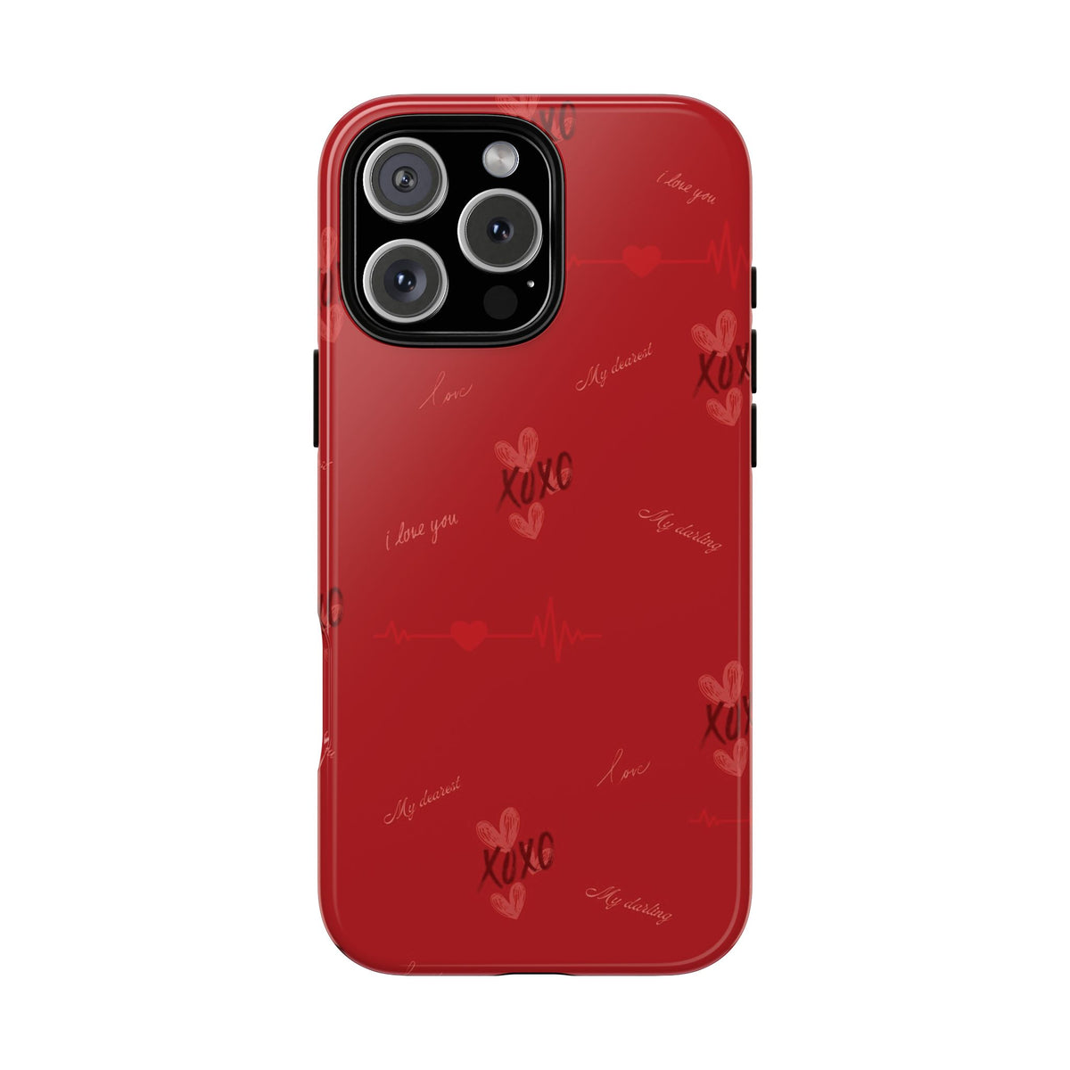 Red Heart Pattern Phone Case