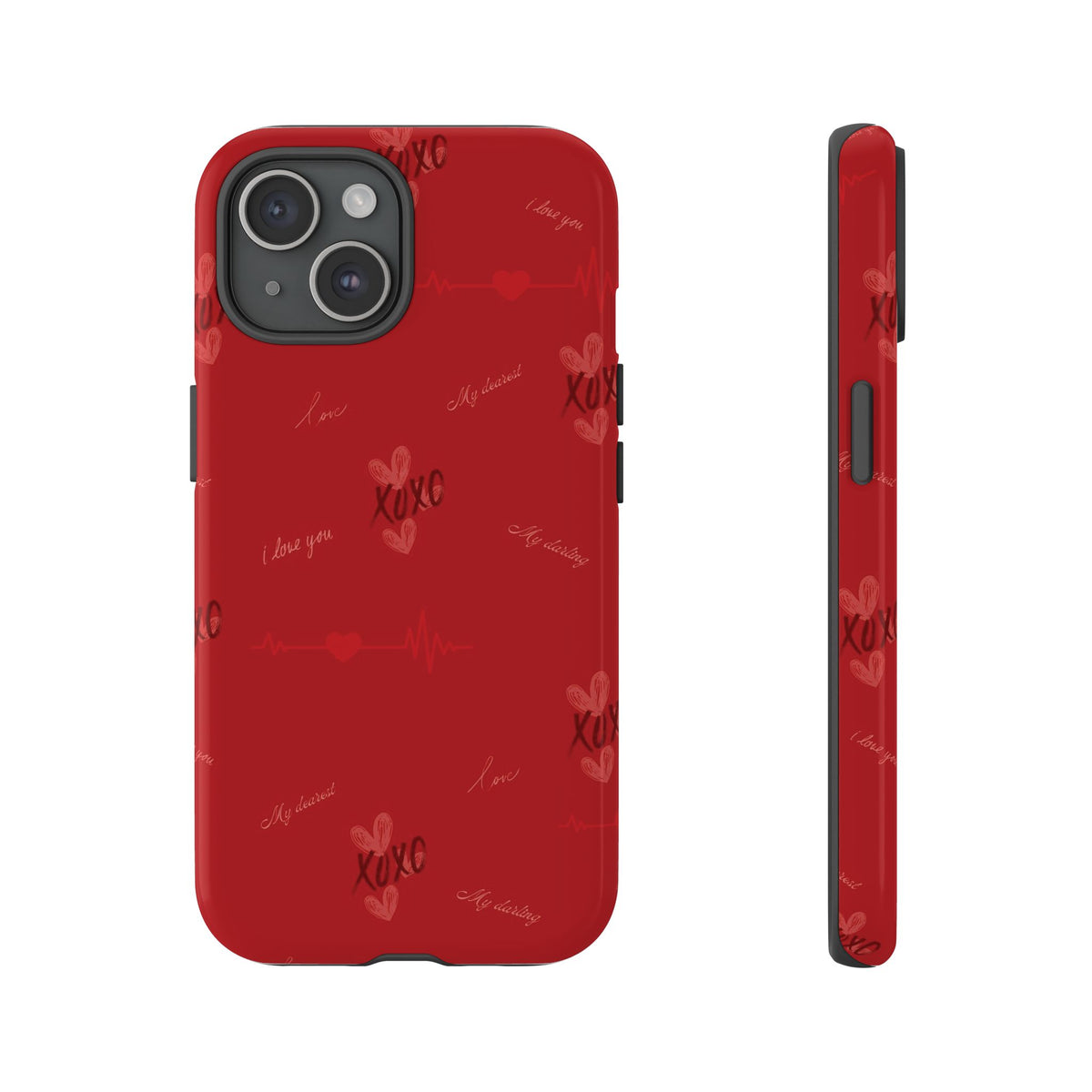 Red Heart Pattern Phone Case