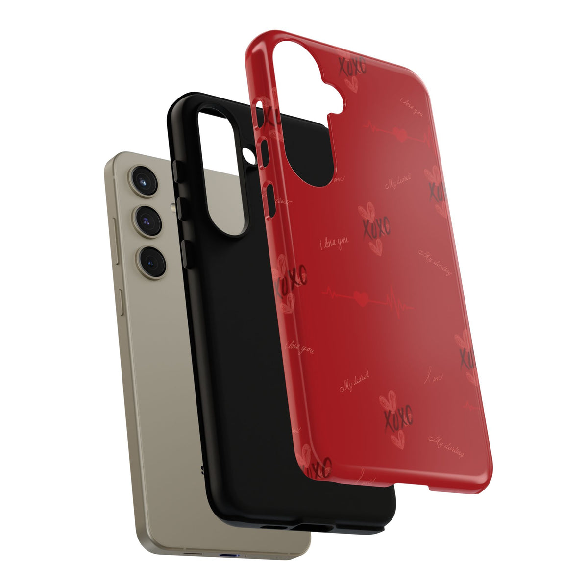 Red Heart Pattern Phone Case
