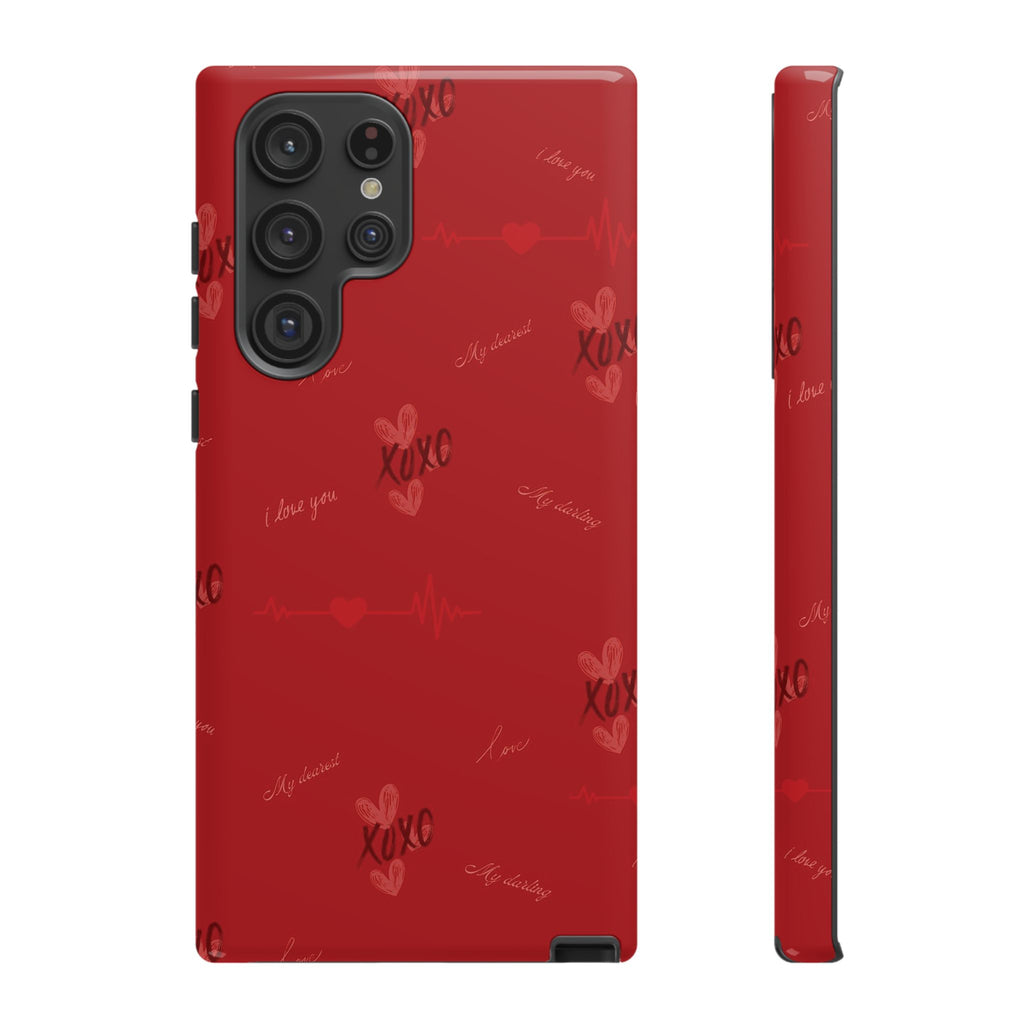 Red Heart Pattern Phone Case