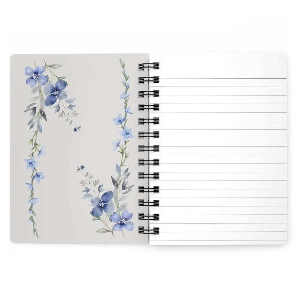 Petal Wash In Bloom - Blue Floral Spiral Journal