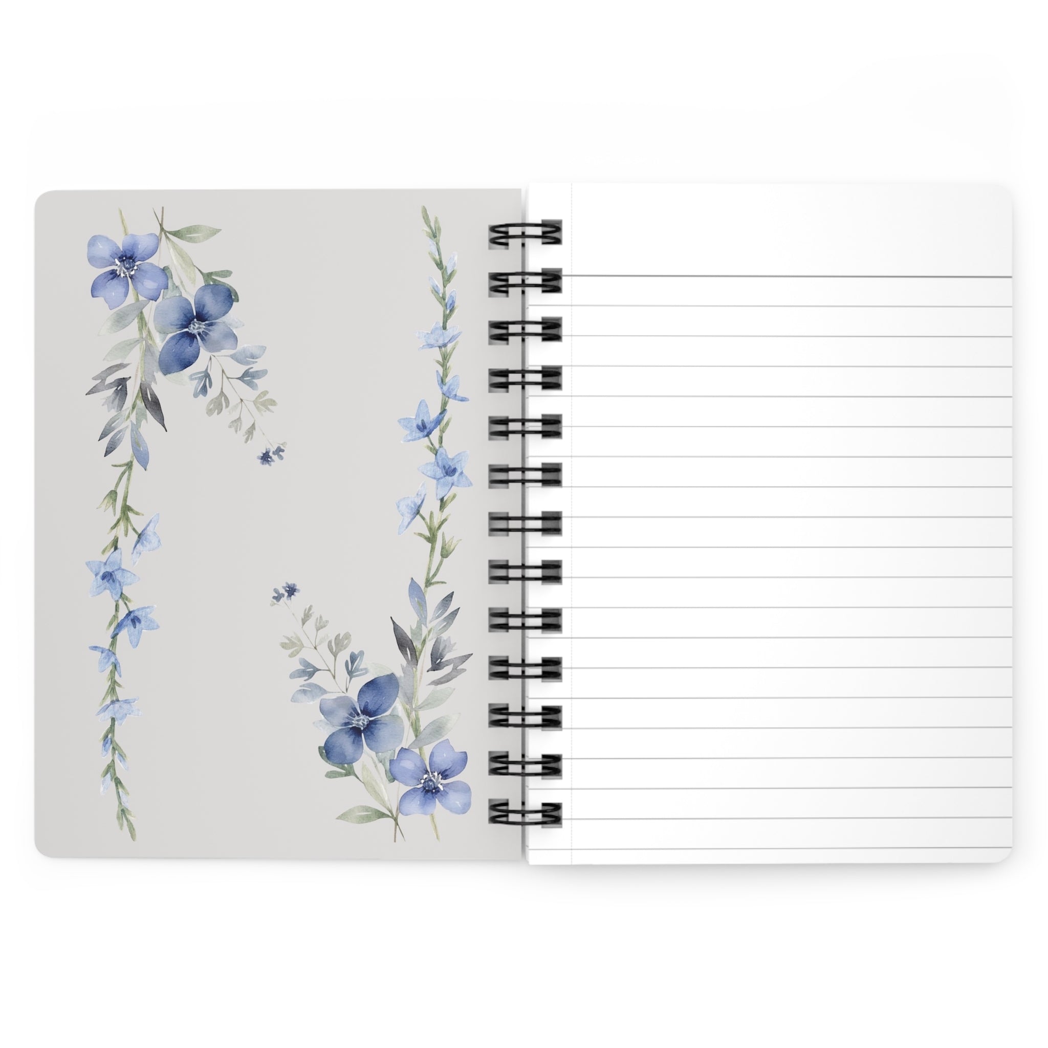 Petal Wash In Bloom - Blue Floral Spiral Journal