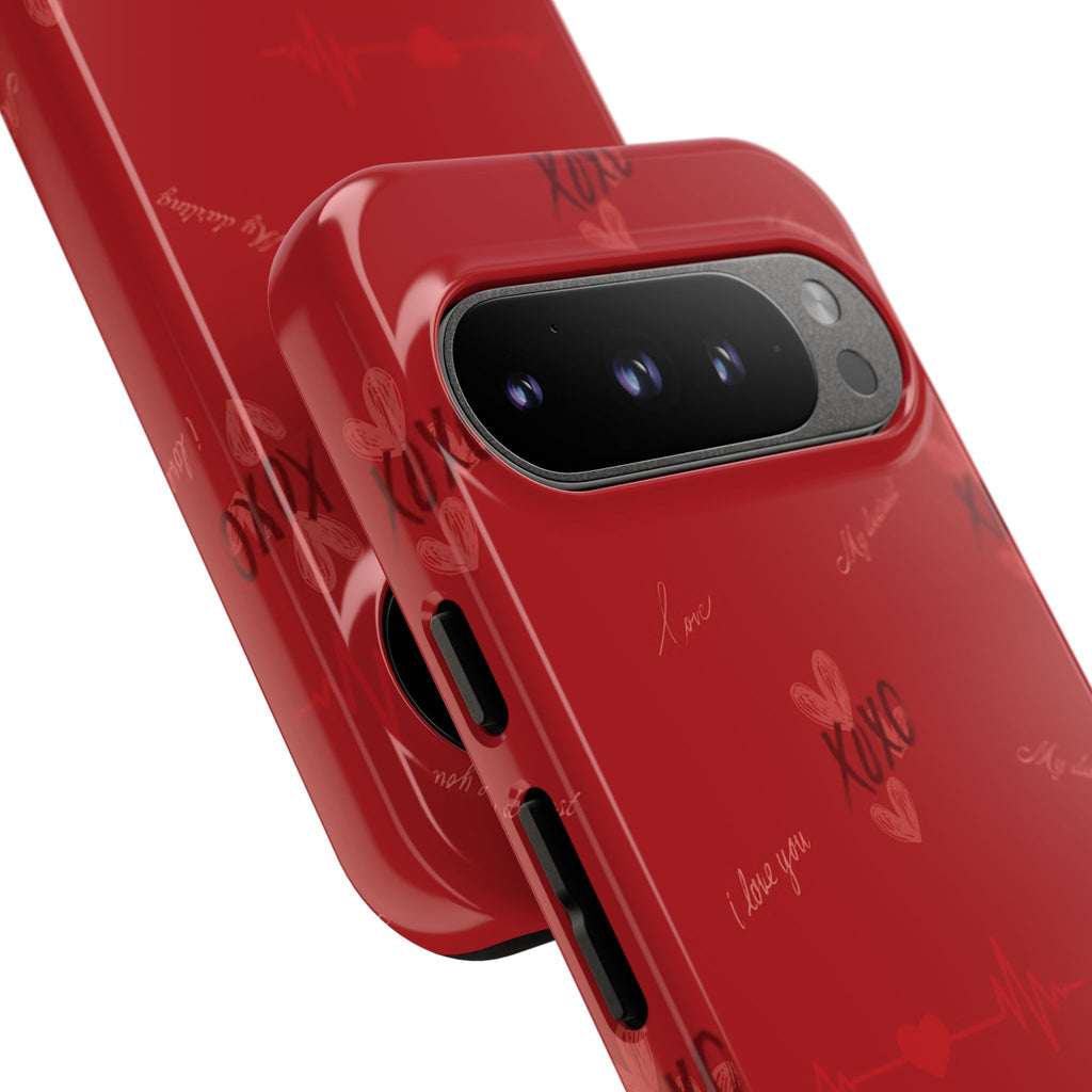 Red Heart Pattern Phone Case